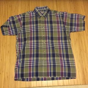 Men’s Vintage short Sleeve Button Up madras